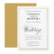 Elegant Script Faux Gold Border Wedding Invitation