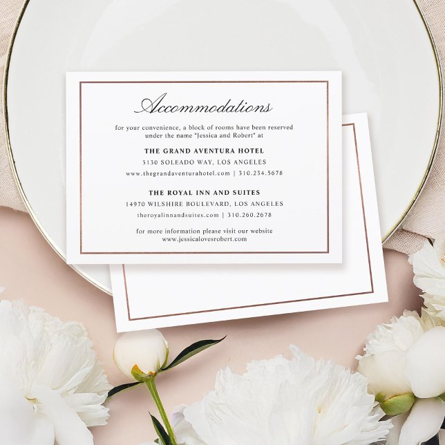 Elegant Script Faux Rose Gold Border Details Enclosure Card (Creator Uploaded)