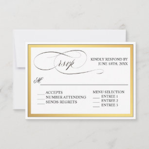 Élégant Script fleurit Mariage RSVP