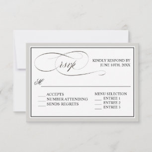 Élégant script fleurit RSVP avec n'importe quelle 