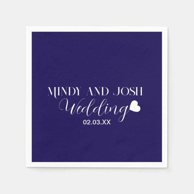 Elegant Script floating heart Napkin (Front)