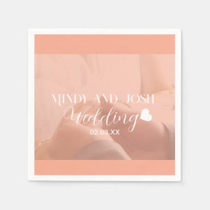 Elegant Script floating heart Photo Napkin