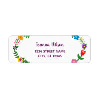 Élégant Script Flowers Modern Return Adresse Label