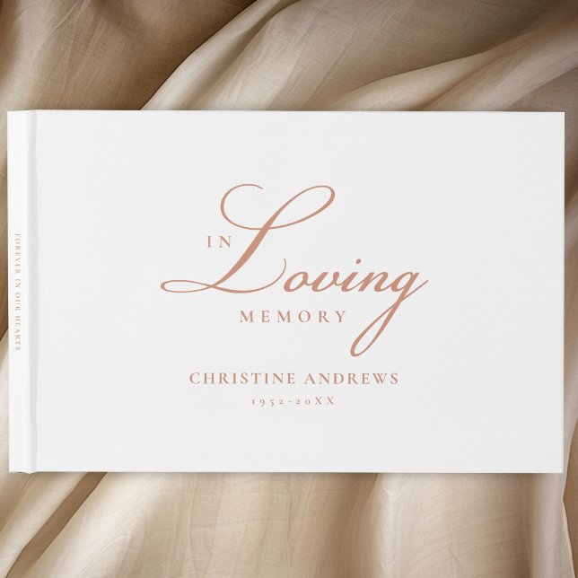 Elegant, Script Font "In Loving Memory" Funeral Guest Book (Creator Uploaded)