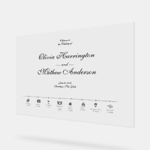 Elégant script formel Mariage Timeline Welcome