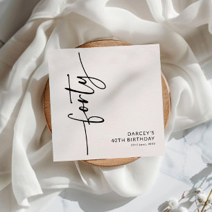 Elegant Script Forty 40th Birthday Napkin