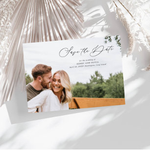 Elegant Script Full Photo Horizontal Save The Date