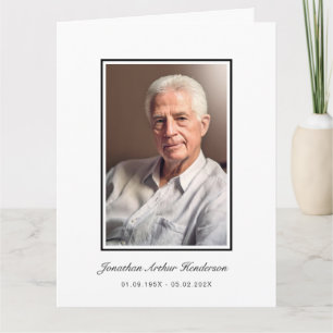 Elegant Script Funeral Photo Thank You Card