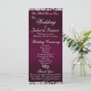 Elegant Script & Glitter - Purple Wedding Program