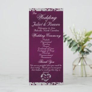 Elegant Script & Glitter - Purple Wedding Program
