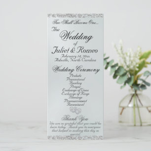 Elegant Script & Glitter - White Pearl Wedding Program