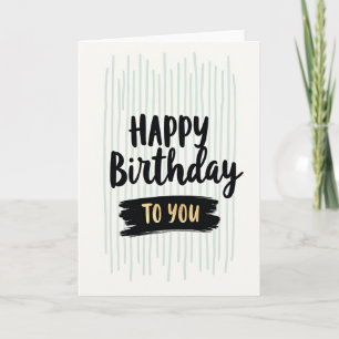 Elegant Script Gold Birthday Card