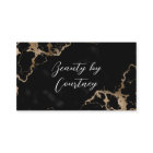 Elegant Script Gold & Black Marble Beauty Salon