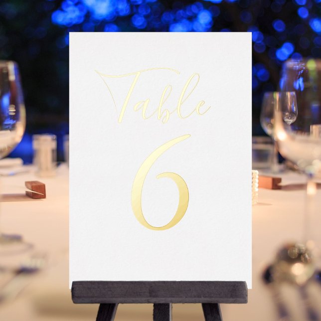 Élégant Script Gold Foil Numéros de table (Elegant Script Gold Foil Table Numbers)