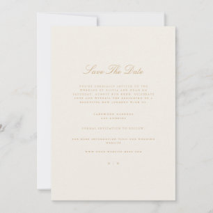 Élégant Script Gold & Ivory Enregistrer La Carte D