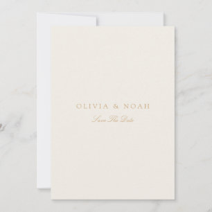 Elegant Script Gold & Ivory Save The Date Card