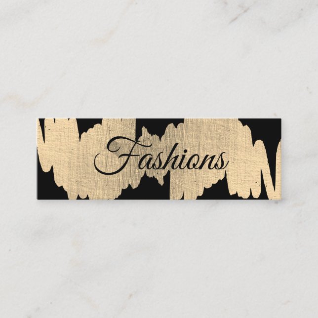 Elegant Script (gold metallic) Mini Business Card (Front)
