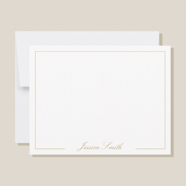 Elegant Script Gold Monogram Name Border Card (Creator Uploaded)