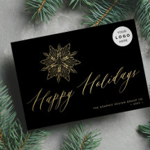 Elegant script gold snowflake LOGO business 