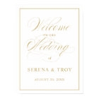 Elegant Script Gold Welcome Sign Wedding