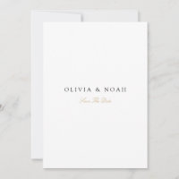 Elegant Script Gold & White Save The Date Card