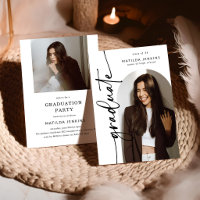 Elegant Script Grad Arch Photo Collage Graduation