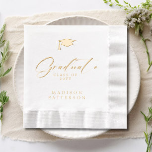 Elegant Script Graduate Personalized Graduation Foil Napkins