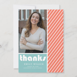 Elegant Script Graduate Simple Photo Graduation Thank You Card