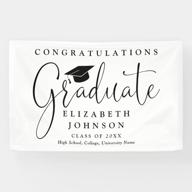 Elegant Script Graduation Party Banner (Horizontal)