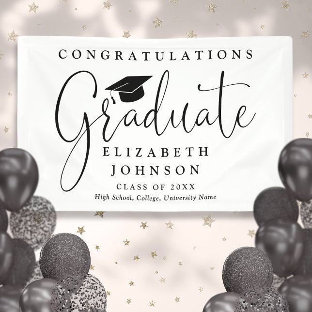 Elegant Script Graduation Party Banner (Elegant Script Graduation Party Banner)