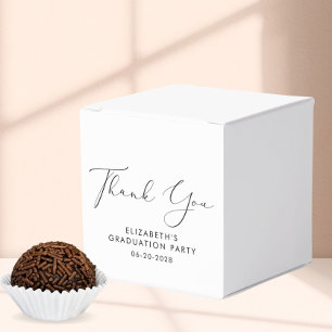 Elegant Script Graduation Party Thank You Favor Box