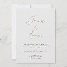Elegant Script Gray Wedding Invitation