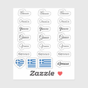 Elegant script Greece & Greek Flag /name Set