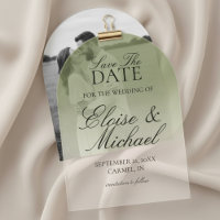 Elegant Script Green Gradient Save The Date