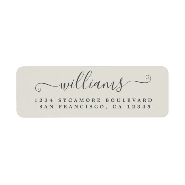 Elegant Script Grey Family Return Address  (Front)