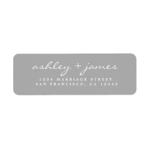 Élégant Script Grey Mariage Adresse de retour