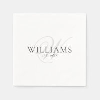 Elegant Script Grey Monogram Family Formal Dinner