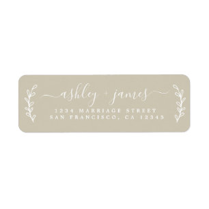 Elegant Script Grey Wedding Return Address