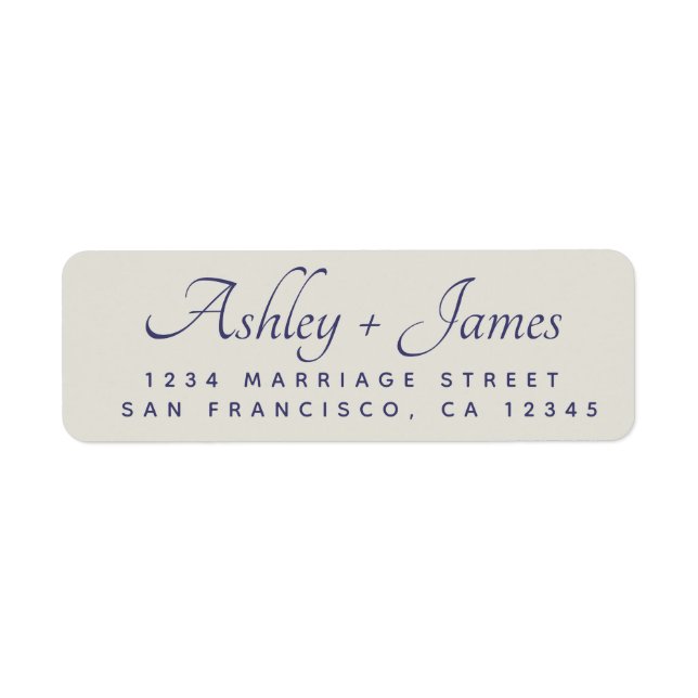Elegant Script Grey Wedding Return Address (Front)