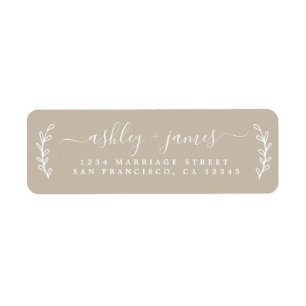 Elegant Script Grey Wedding Return Address