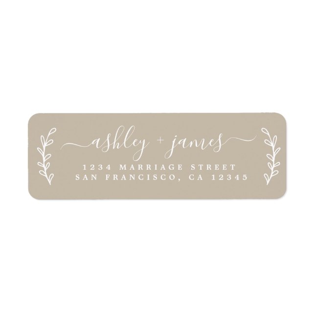Elegant Script Grey Wedding Return Address (Front)