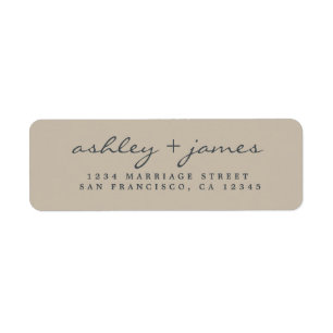 Elegant Script Grey Wedding Return Address