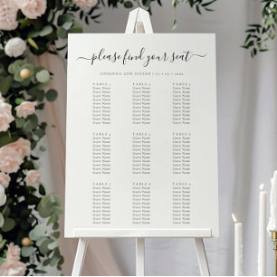 Elegant Script  Guest List Wedding Seating Chart