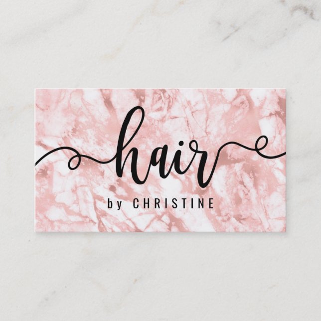 elegant script hair appointment card (Front)