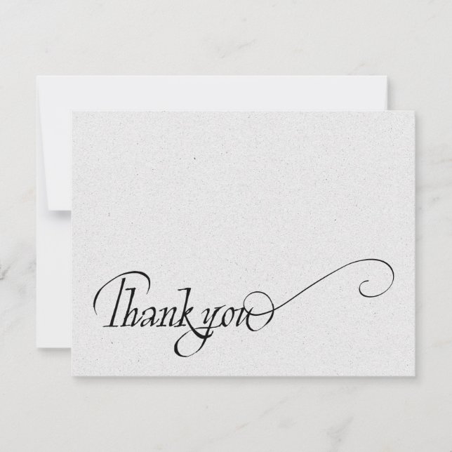 Elegant Script Hand Lettered Simple Thank You Card (Front)