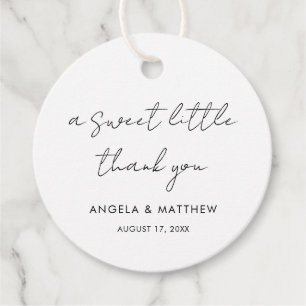 Elegant Script Hand-Lettered Wedding Thank You Favour Tags