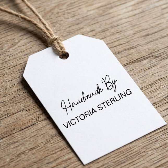 Elegant Script Handwritten Handmade By Self-inking Stamp (handcrafted handmade minimalist )