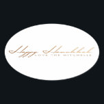 Elegant Script Hanukkah | Rose Gold Oval Sticker<br><div class="desc">By Redefined Designs</div>