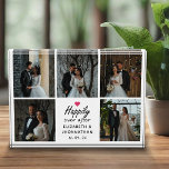 Elegant Script Happily Ever After Photo Collage<br><div class="desc">Capture your love story with the "Elegant Script Happily Ever After Photo Collage Photo Block" from Zazzle! This stunning photo block features the romantic script 'Happily Ever After' with a charming hot pink heart, personalized names of the bride and groom, and the wedding date. Surround this elegant design with up...</div>