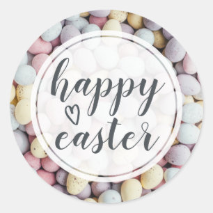 Elegant Script Happy Easter Eggs Envelope Seal